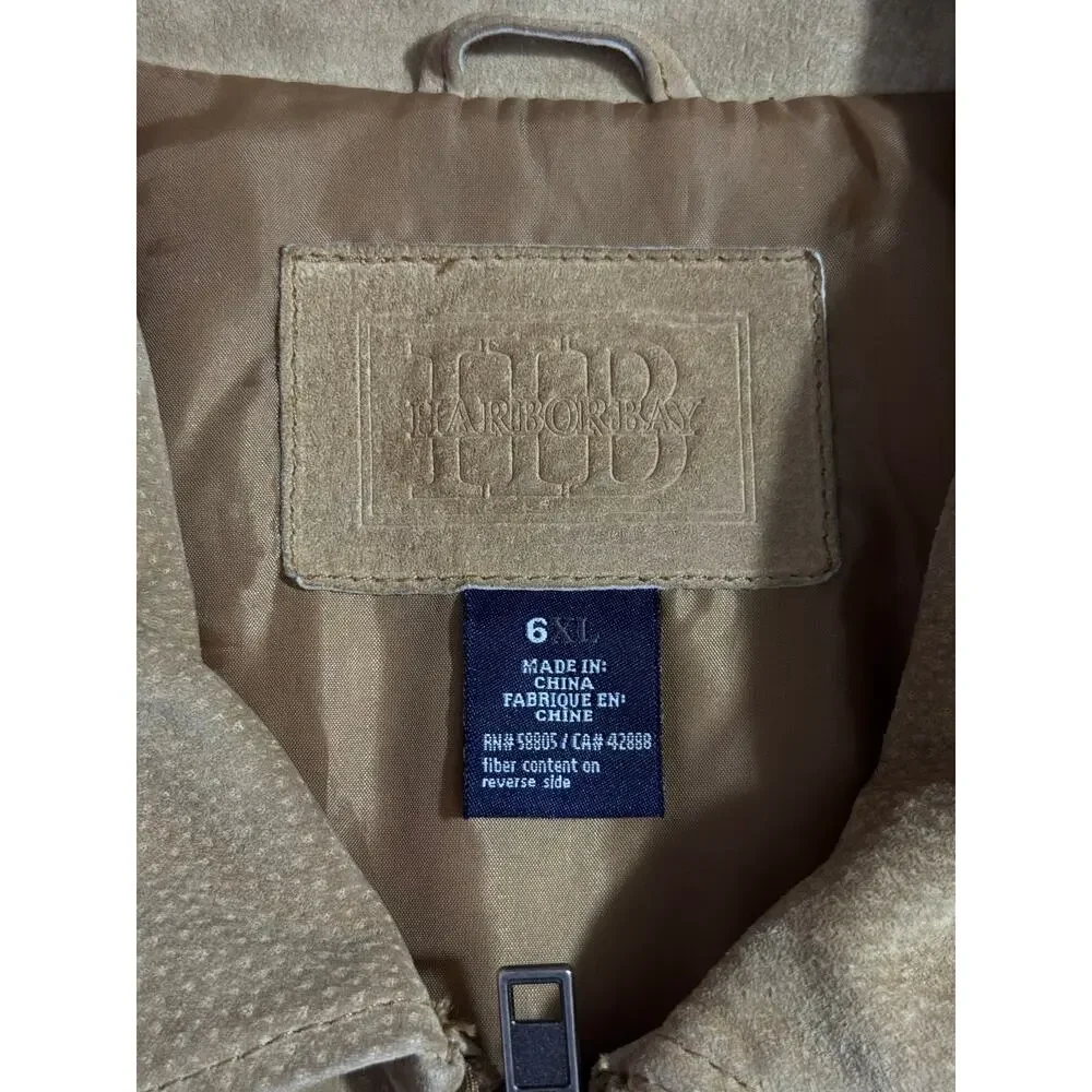 Harbor Bay Beige Zip Up Jacket - Men's Size 6XL Big and Tall